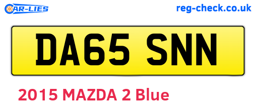 DA65SNN are the vehicle registration plates.