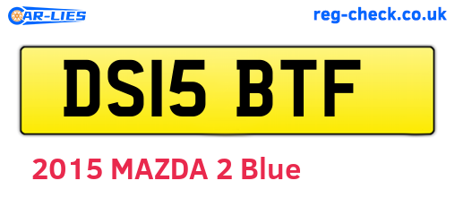 DS15BTF are the vehicle registration plates.