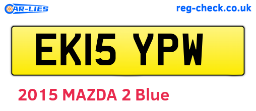 EK15YPW are the vehicle registration plates.