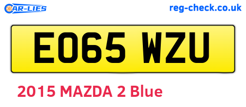 EO65WZU are the vehicle registration plates.