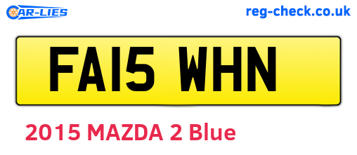 FA15WHN are the vehicle registration plates.