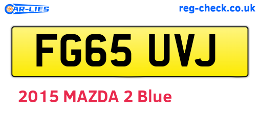 FG65UVJ are the vehicle registration plates.