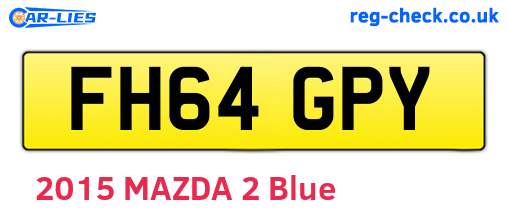 FH64GPY are the vehicle registration plates.