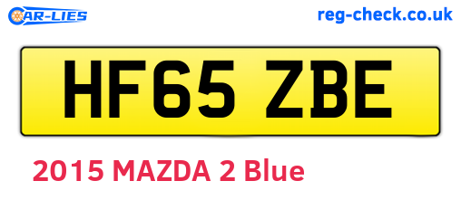 HF65ZBE are the vehicle registration plates.