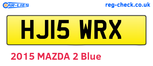 HJ15WRX are the vehicle registration plates.