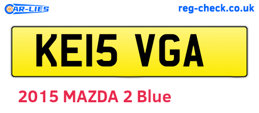 KE15VGA are the vehicle registration plates.