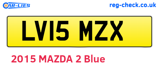 LV15MZX are the vehicle registration plates.