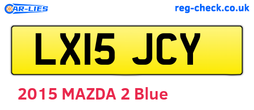 LX15JCY are the vehicle registration plates.