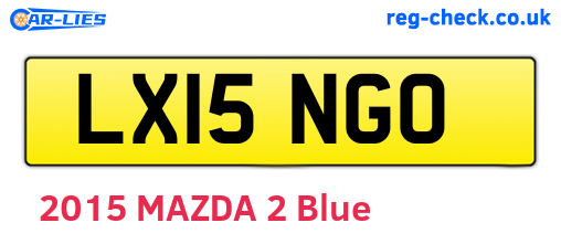 LX15NGO are the vehicle registration plates.