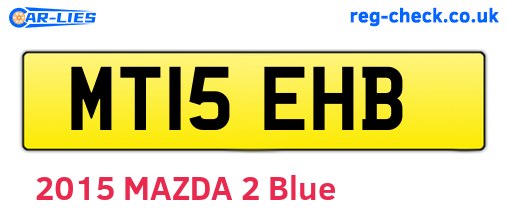 MT15EHB are the vehicle registration plates.