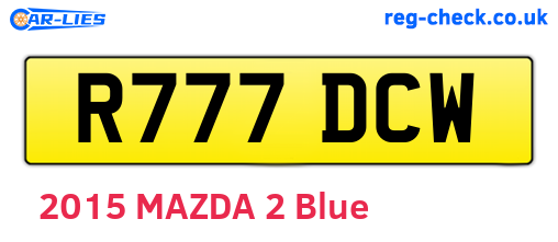 R777DCW are the vehicle registration plates.