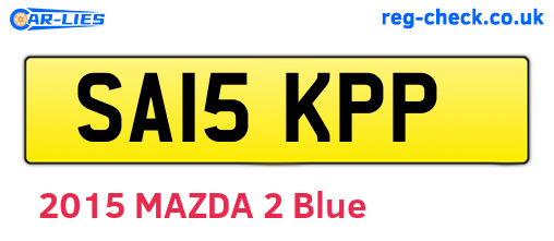 SA15KPP are the vehicle registration plates.