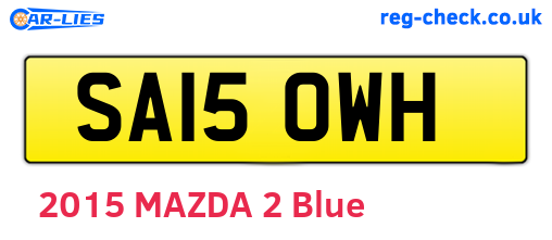 SA15OWH are the vehicle registration plates.