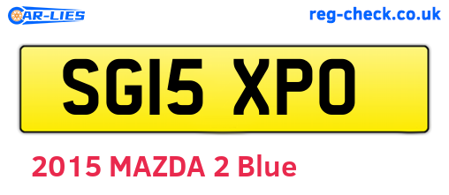 SG15XPO are the vehicle registration plates.