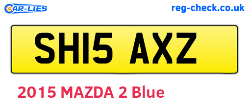 SH15AXZ are the vehicle registration plates.