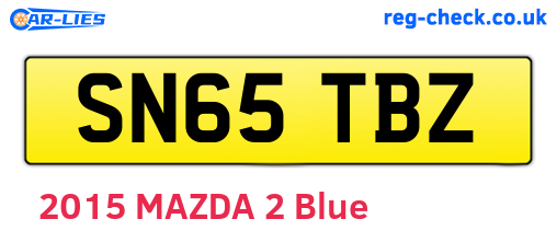 SN65TBZ are the vehicle registration plates.