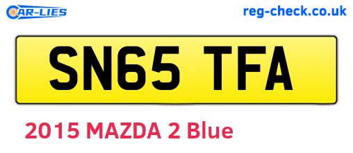 SN65TFA are the vehicle registration plates.