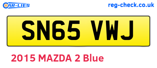 SN65VWJ are the vehicle registration plates.