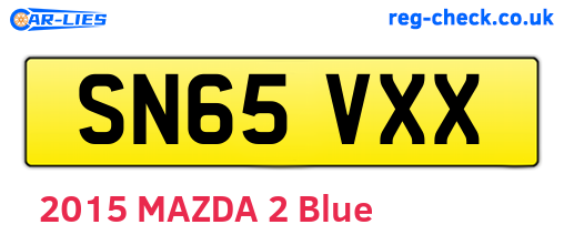 SN65VXX are the vehicle registration plates.