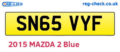 SN65VYF are the vehicle registration plates.