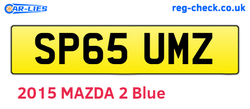 SP65UMZ are the vehicle registration plates.