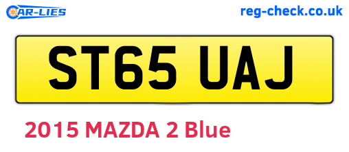 ST65UAJ are the vehicle registration plates.