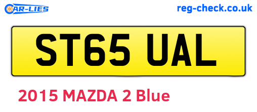 ST65UAL are the vehicle registration plates.