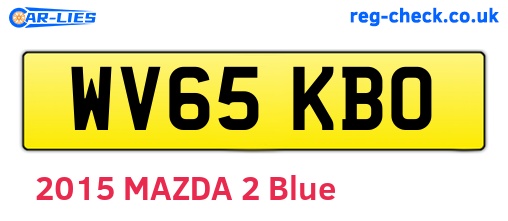 WV65KBO are the vehicle registration plates.