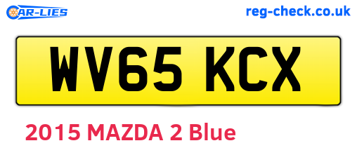 WV65KCX are the vehicle registration plates.