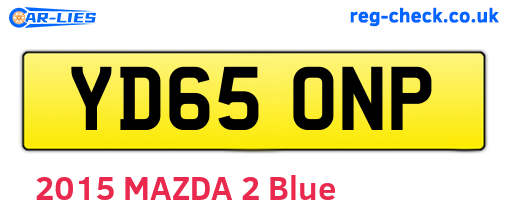 YD65ONP are the vehicle registration plates.