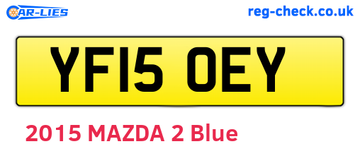 YF15OEY are the vehicle registration plates.