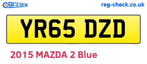 YR65DZD are the vehicle registration plates.