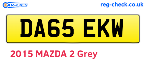 DA65EKW are the vehicle registration plates.
