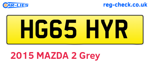 HG65HYR are the vehicle registration plates.