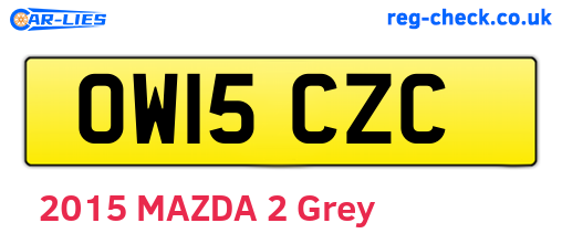 OW15CZC are the vehicle registration plates.
