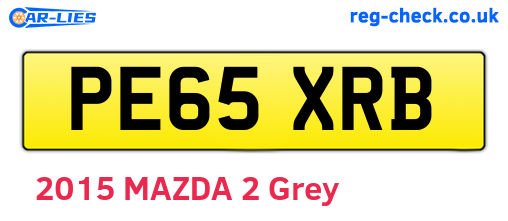 PE65XRB are the vehicle registration plates.