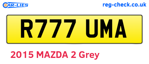 R777UMA are the vehicle registration plates.