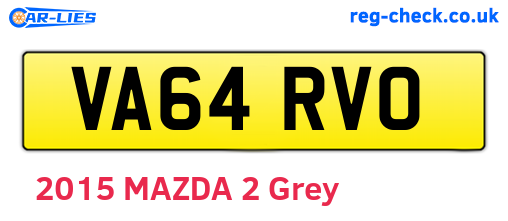 VA64RVO are the vehicle registration plates.
