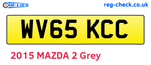WV65KCC are the vehicle registration plates.