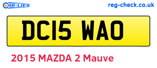 DC15WAO are the vehicle registration plates.