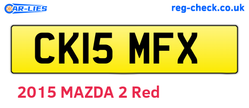 CK15MFX are the vehicle registration plates.