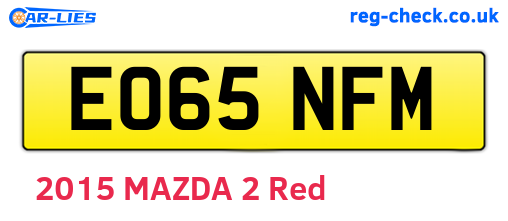 EO65NFM are the vehicle registration plates.