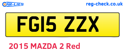 FG15ZZX are the vehicle registration plates.
