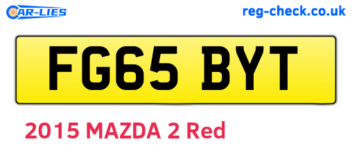 FG65BYT are the vehicle registration plates.