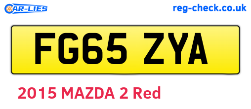 FG65ZYA are the vehicle registration plates.