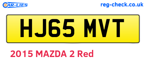 HJ65MVT are the vehicle registration plates.