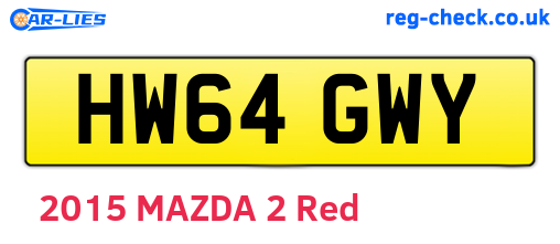 HW64GWY are the vehicle registration plates.