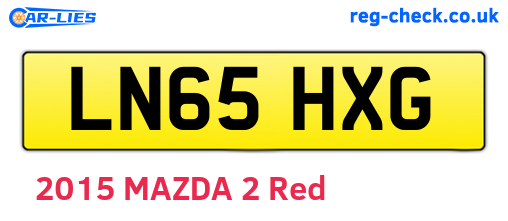 LN65HXG are the vehicle registration plates.