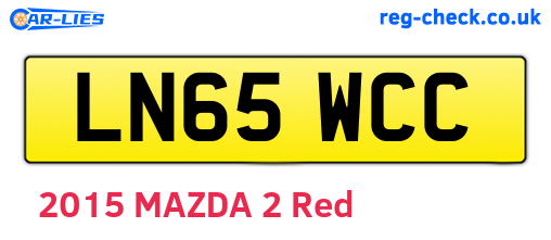 LN65WCC are the vehicle registration plates.