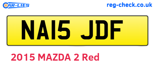 NA15JDF are the vehicle registration plates.